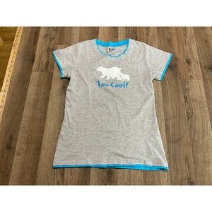 Lazy One Shirt, Women's Size Small, Gray, Polar Bear Too Cool!